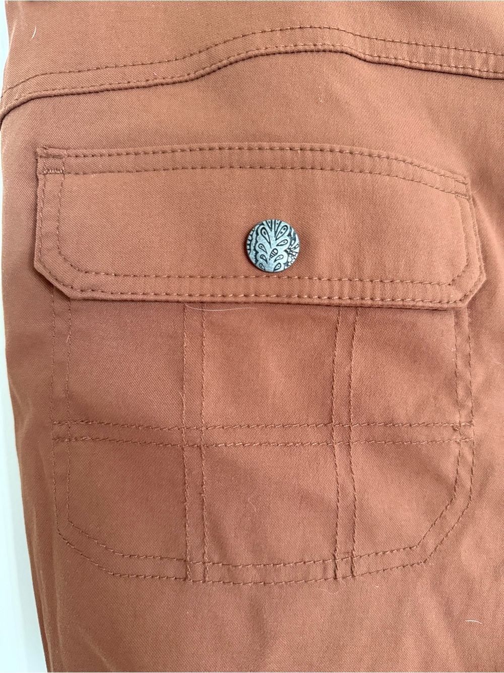 prAna Halle Hiking Pants Brown Stretch Zion Mid-Rise Roll-Up Straight Leg 16 - Picture 9 of 13
